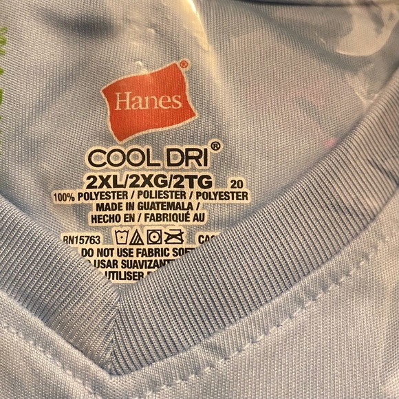 Women's Cool Dri LIGHT BLUE V-neck wicking fitness t-shirt size 2XL - Picture 4 of 5